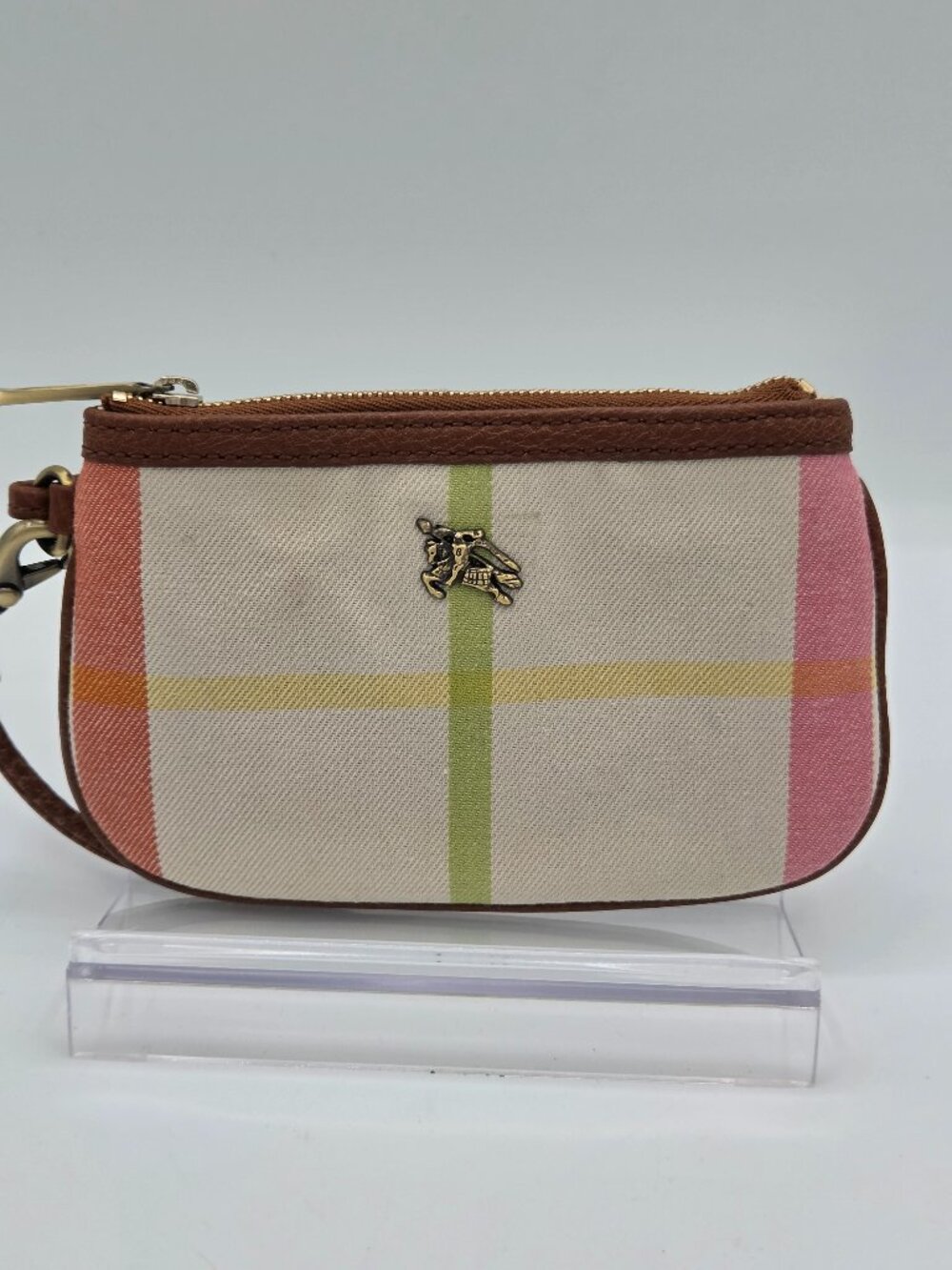Authentic Burberry Nova Check Canvas Pochette Wristlet